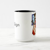 Ham Radio Brunette Pin-up Girl Mok past het aan! (Midden)