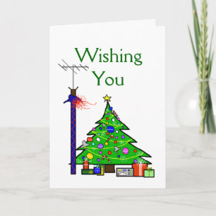 Ham Radio Christmas Tree Wenskaart Feestdagen Kaart