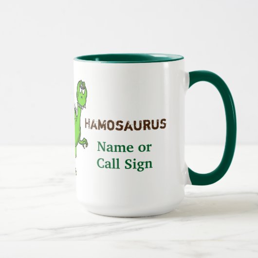 Ham Radio Dinosaur Mug Customisez-Le ! (Droite)