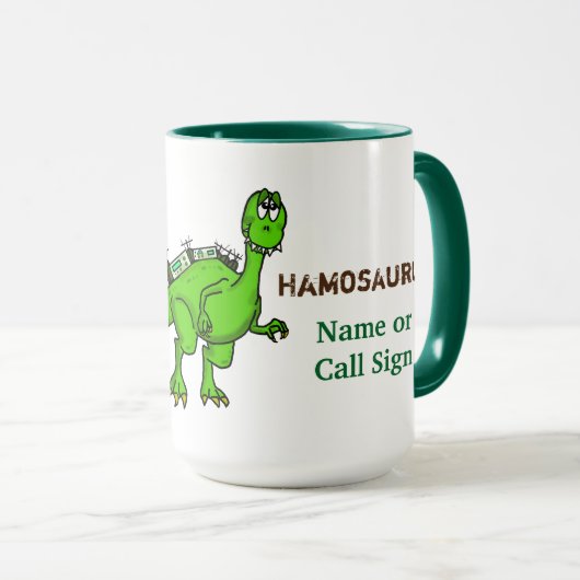 Ham Radio Dinosaur Mug Customisez-Le ! (Devant droit)