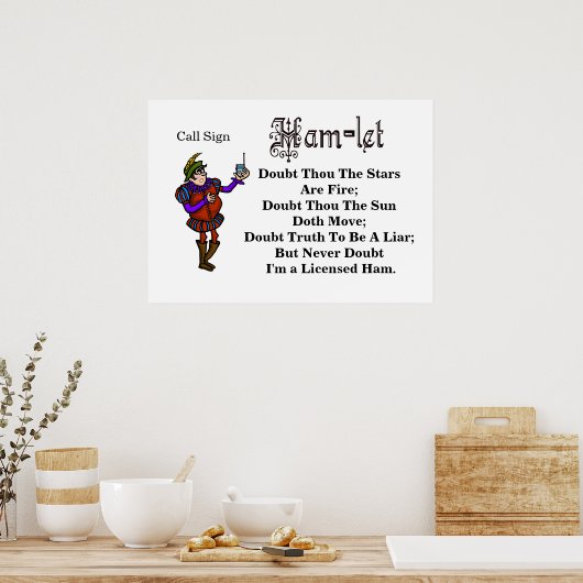 Ham Radio Funny Hamlet Citation Réécrite Poster (Cuisine)