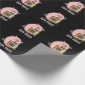 Ham Radio Funny Pig Pun Dark BG Cadeaupapier (Hoek)