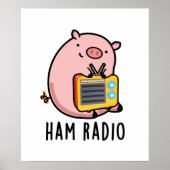 Ham Radio Funny Pig Pun Poster (Voorkant)