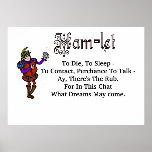 Ham Radio Hamlet "To Die To Sleep" Citation Poster (Devant)