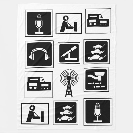 Ham Radio Icons Fleece Blanket (Voorkant)