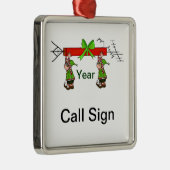 Ham Radio Kerstversiering met Elves Metalen Ornament (Rechts)