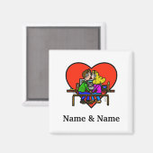 Ham Radio Kissing Couple Magnet (Recto/Verso)