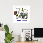 Ham Radio Man Cave Shack Poster (Bureau à domicile)