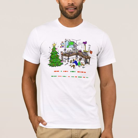 Ham Radio Morse Code Exploitant KerstT-shirt T-shirt (Voorkant)