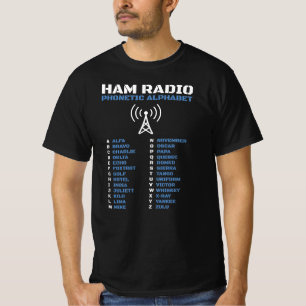 Ham Radio NAVO fonetisch alfabet ontwerp T-shirt