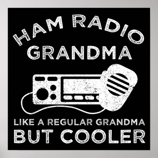 Ham Radio oma als gewone oma, maar koeler Poster (Voorkant)