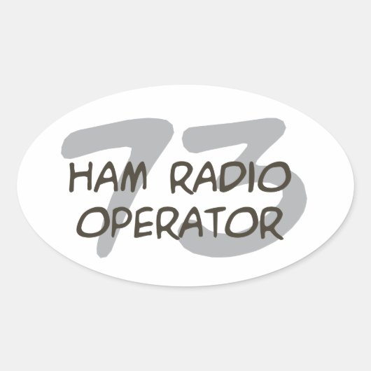 Ham Radio Ovale Sticker (Voorkant)