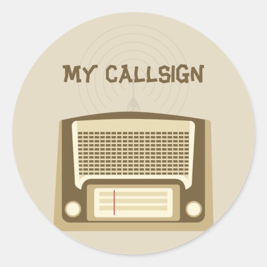 Ham radio ronde sticker (Voorkant)