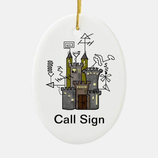 Ham Radio Shack Castle Xmas Ornament (Voorkant)