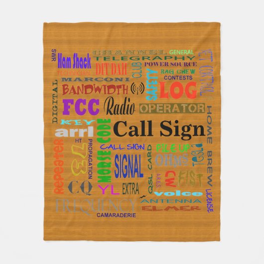 Ham Radio Word Collage Fleece Blanket (Voorkant)