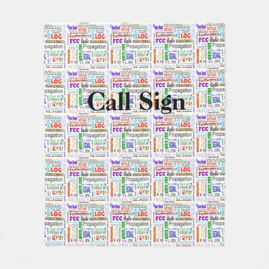 Ham Radio Word Collage Fleece Blanket past het aan Deken (Voorkant)