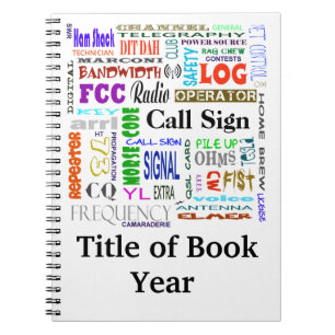 Ham Radio Word Collage-laptop past het aan! Notitieboek