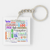 Ham Radio Word Collage Sleutelhanger past het aan! (Achterkant)