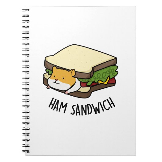 Ham Sandwich Funny Hamster Pun Notitieboek (Voorkant)