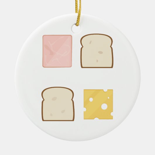 Ham Sandwich Keramisch Ornament (Voorkant)
