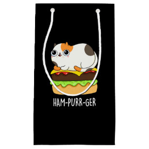 Ham-Spint-Ger Funny Cat Hamburger Pun Dark BG Klein Cadeauzakje