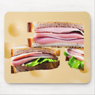 Ham & Swiss On Rye Sandwiches Mousepad Muismat