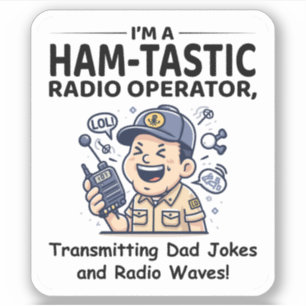 Ham-tastische radio-operator die papa grappen uitz sticker