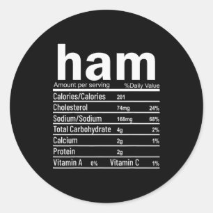 Ham Voedingsfeiten Grappige Thanksgiving Kerst F Ronde Sticker