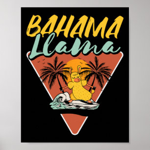 Hama Llama Grappige Llama Surfer Surfen Surfplank Poster