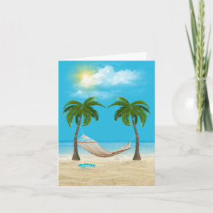 Hamac sur carte de note plage