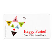 "Hamantaschen Clown" Mishloach Manot Étiquettes (Devant)