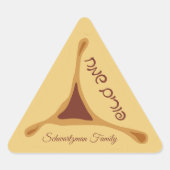 Hamantash Hamantaschen Hebrew Happy Purim Driehoek Sticker (Voorkant)