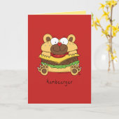 Hambearger - Grappige Hamburger Beer Pun Kaart (Gele Bloem)