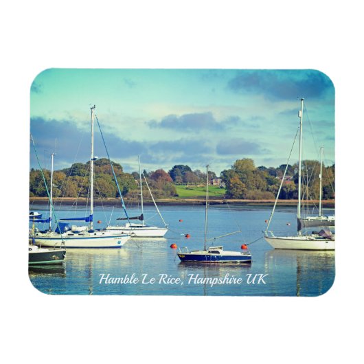 Hamble Le Rice Waters Edge Hampshire Foto Magneet (Horizontaal)