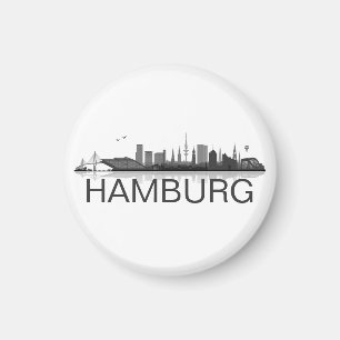 Hambourg Skyline Frigo Aimant