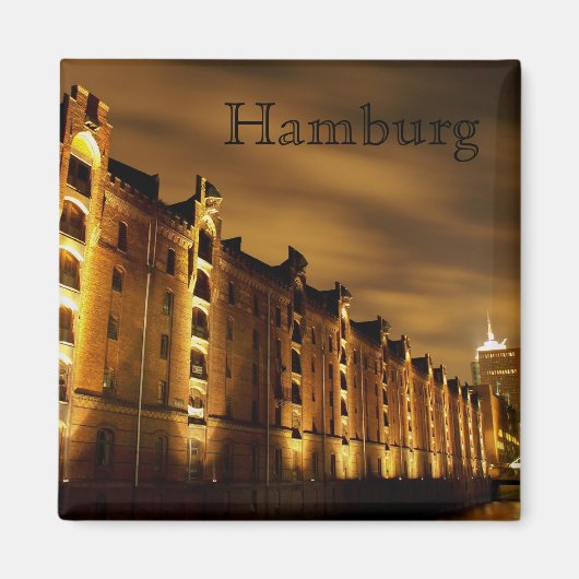 Hambourg - Speicherstadt bei Nacht - Magnet (Devant)