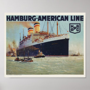 Hamburg-Amerika Lijn Vintage Poster 1925