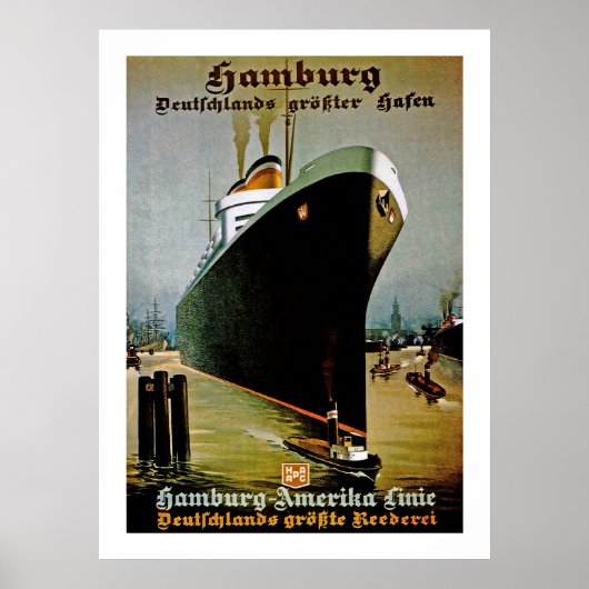 Hamburg-Amerika Poster (Voorkant)