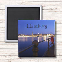 Hamburg Binnenalster blaue Stunde Magnet