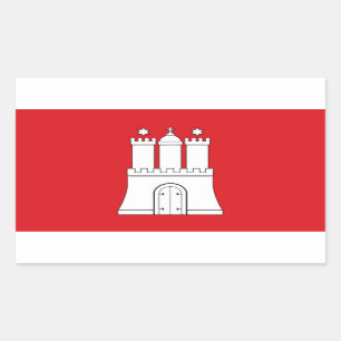 Hamburg city flag Germany symbol Rechthoekige Sticker