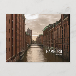 Hamburg City Speicherstadt Warehouses Harbour Feestdagenkaart