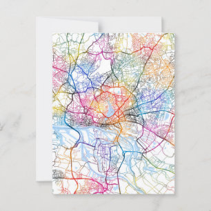 Hamburg Duitsland City Map Briefkaart