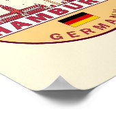 Hamburg Duitsland City Skyline Emblem Poster (Hoek)