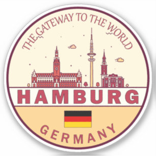 Hamburg Duitsland City Skyline Emblem Sticker