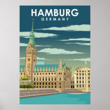 Hamburg Duitsland European City Travel Illustratio