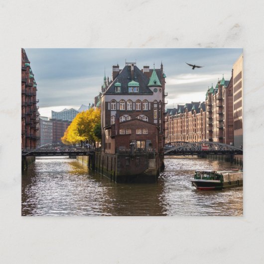 Hamburg, Duitsland Oude Gebouwen op Kanaal Briefkaart (Voorkant)