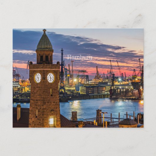 Hamburg, Duitsland panoramisch uitzicht bij scheme Briefkaart (Voorkant)