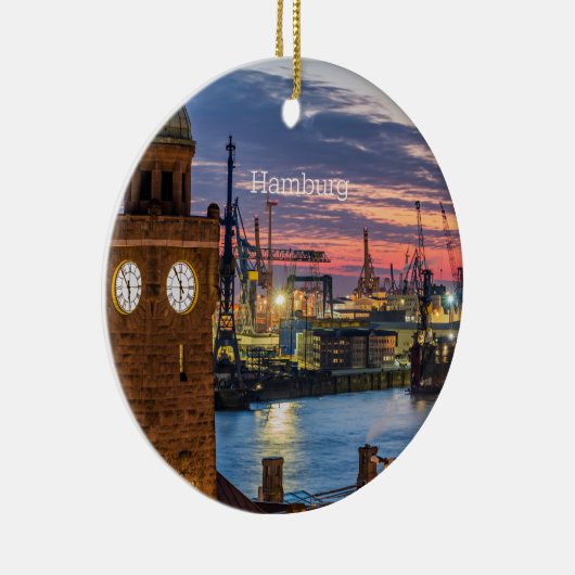 Hamburg, Duitsland panoramisch uitzicht bij scheme Keramisch Ornament (Rechts)