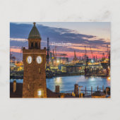 Hamburg, Duitsland panoramisch zicht bij schemerin Briefkaart (Voorkant)