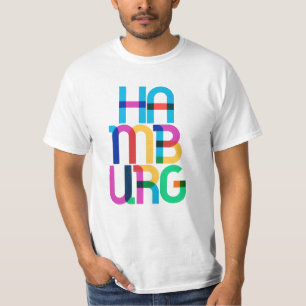 Hamburg Duitsland Pop Art Letters T-shirt